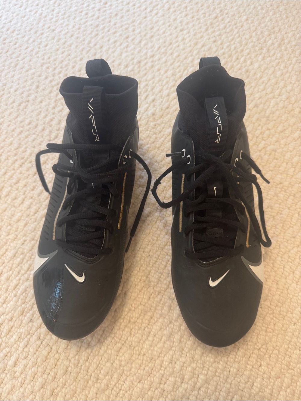 Nike Men's Black and White Football cleats